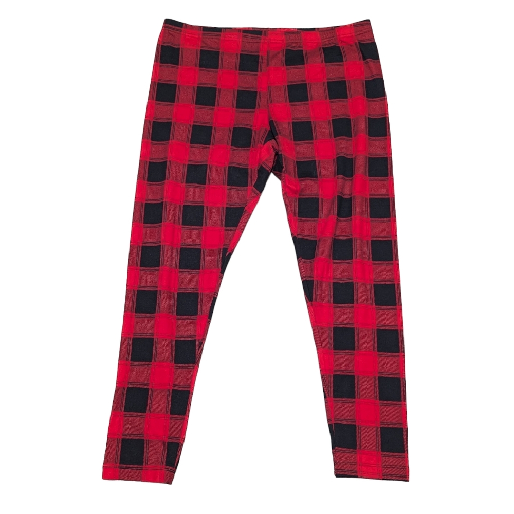 Time and Tru Size XL(16-18) Red and Black‎ Buffalo Plaid Leggings (M339)